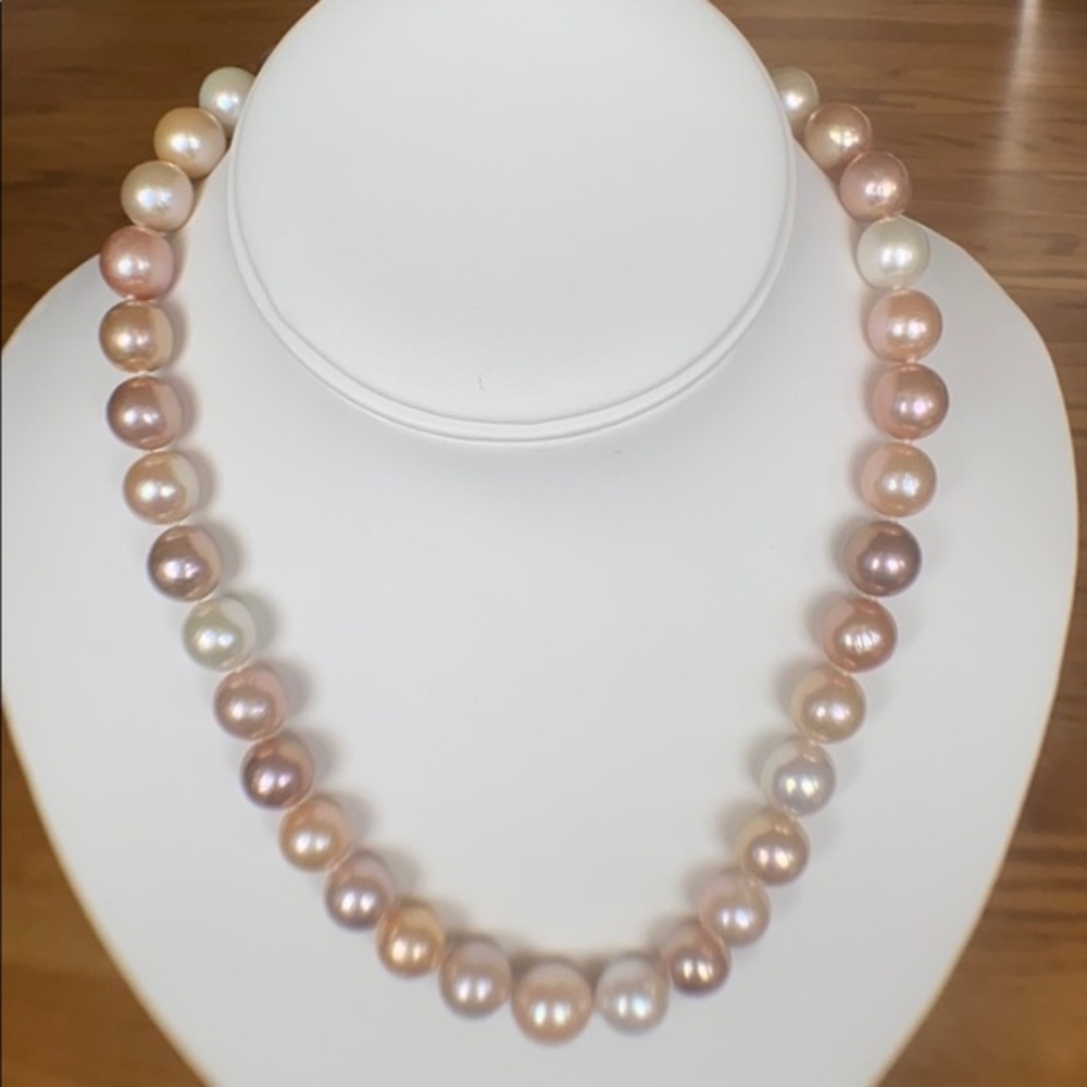 Honora Private Reserve Ming Pearl Necklace 19" 11–14.4mm Round Multicolor Pearls